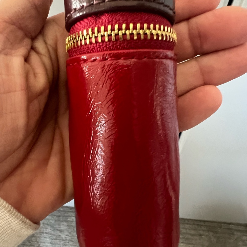Anthropologie Red Umbrella with Gold Detail